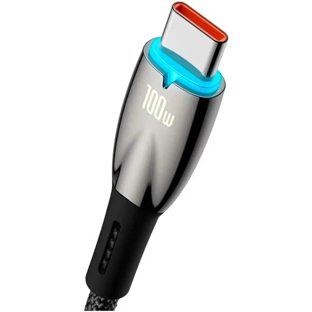 Кабель Baseus Glimmer Series USB-А to USB-C 100W 1m Black (CADH000401) [106120] - фото 2