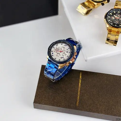 Чоловічий наручний годинник 6909 Blue-Cuprum-White Forsining acs0031391 - фото 7