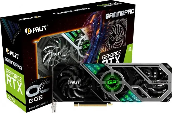 Видеокарта Palit RTX 3070 8Gb GamingPro OC (NE63070S19P2-1041A) (GDDR6, 256 bit, PCI-E v4.0 x16) Б/у - фото 3