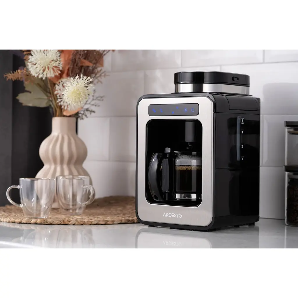 Кофеварка Ardesto капельная 0.6л зерно+молотая, дисплей серебристо-черный - фото 6