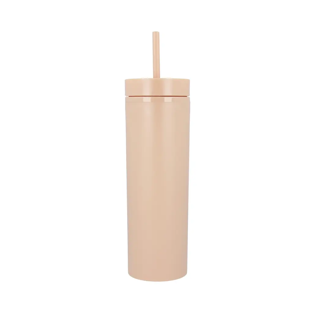 Охлаждающий матовый стакан 473 мл BPA-Free с трубочкой 21х6.5см Beije - фото 2