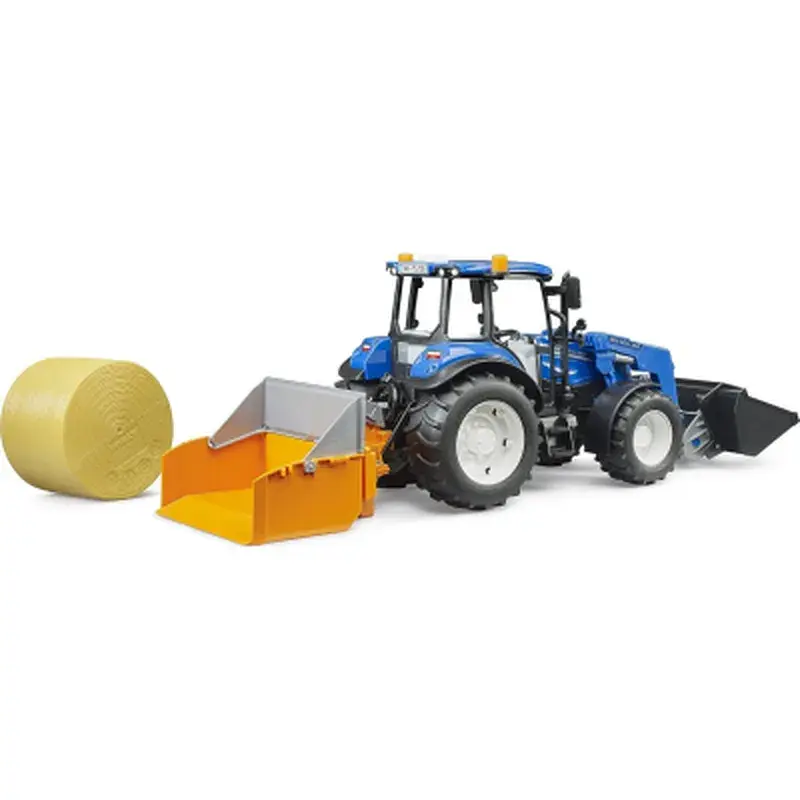 Масштабна модель автомобіля Bruder трактор New Holland T5.121 з переднім навантажувачем та аксесуарами (02187) - фото 3