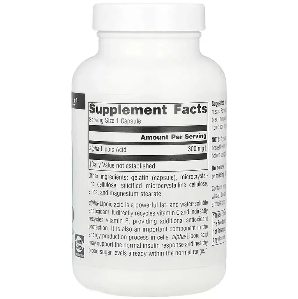 Альфа-ліпоєва кислота Source Naturals Alpha Lipoic Acid 300 мг 120 капсул - фото 2