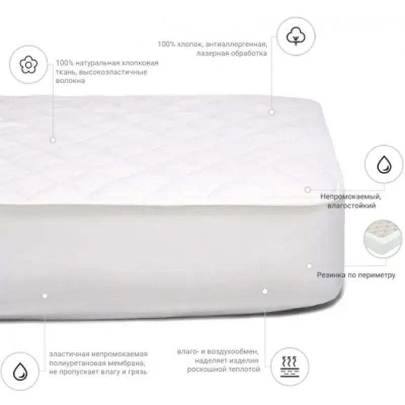 Наматрацник MirSon 954 Natural Line Стандарт Eco 180x190 см (2200000839237) - фото 3