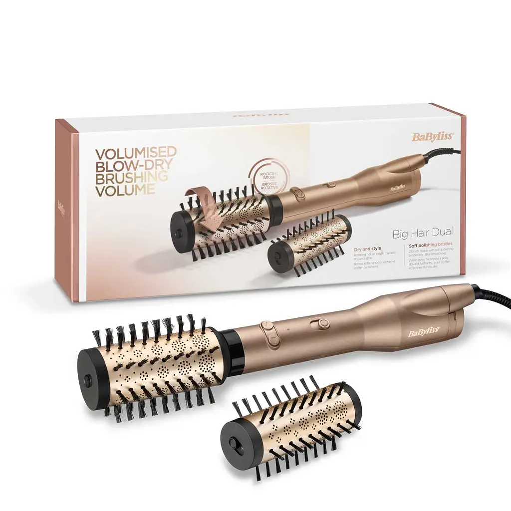 BaByliss Фен-щітка Babyliss Big Hair Dual, 650Вт, 2 режими, хол. обдув, кераміка, золотистий - фото 10