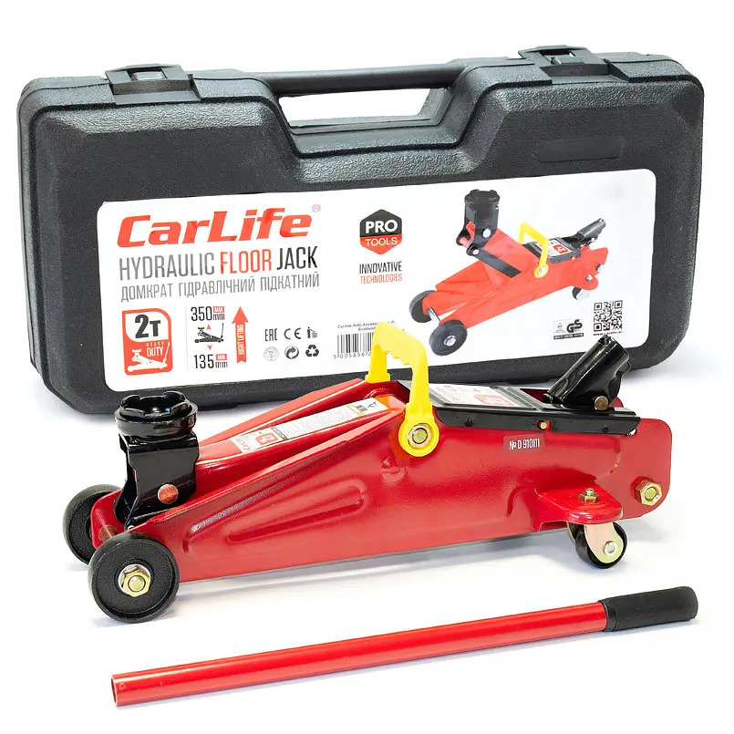 Домкрат підкатний CarLife 2 т 135-350 мм у кейсі (FJ610P) - фото 2