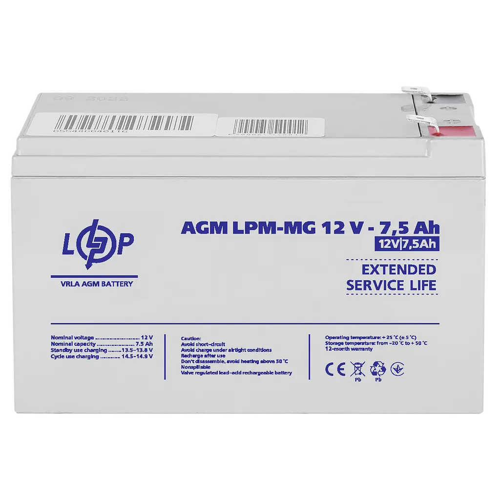 Аккумулятор мультигелевый LPM-MG 12V - 7.5 Ah - фото 3