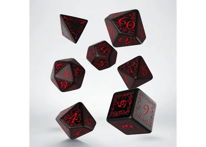 Набор кубиков Elvish Black & red Dice Set , 7 шт. (SELV06) - фото 2