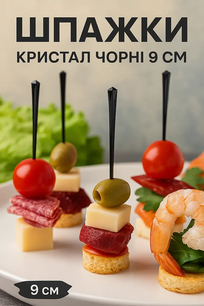 Шпажки для канапе, Кристал, 9 см, 500 шт., власне виробництво, пластик, для канапе, закусок, фруктів, десертів - фото 4