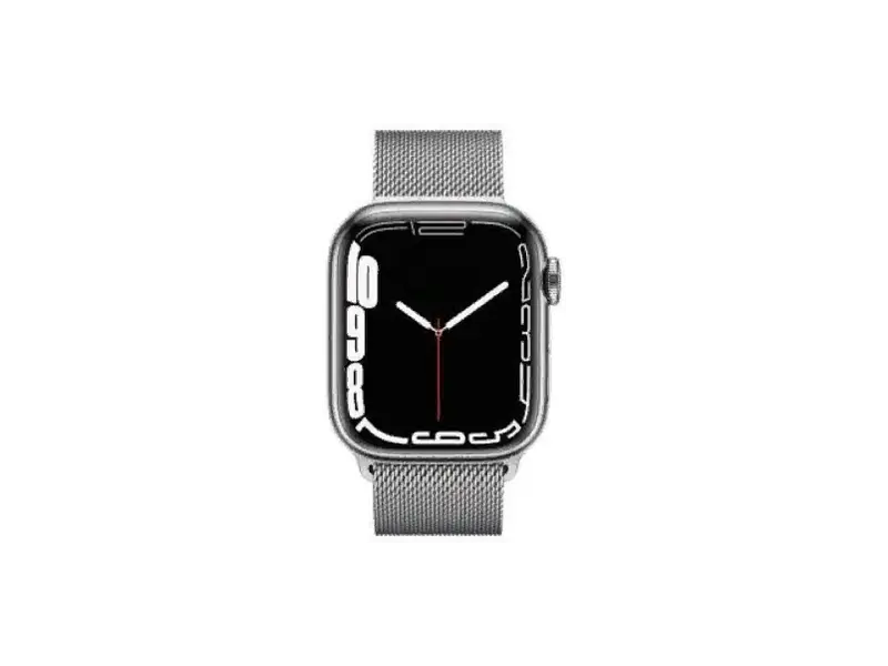 Смарт-годинник Apple Watch Series 7 GPS + Cellular 41mm Silver Stainless Steel Case with Silver Milanese Loop (MKHF3) - фото 2