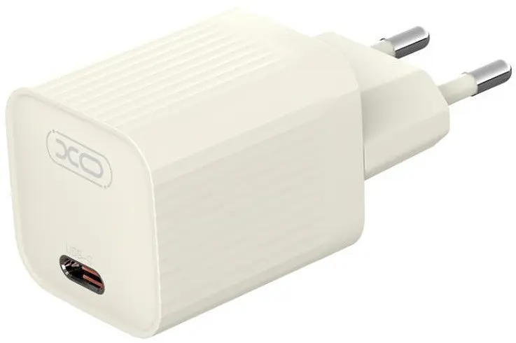Сітчасте зарядне пристрій XO L148 single USB-C 30W 3A Beige - фото 2