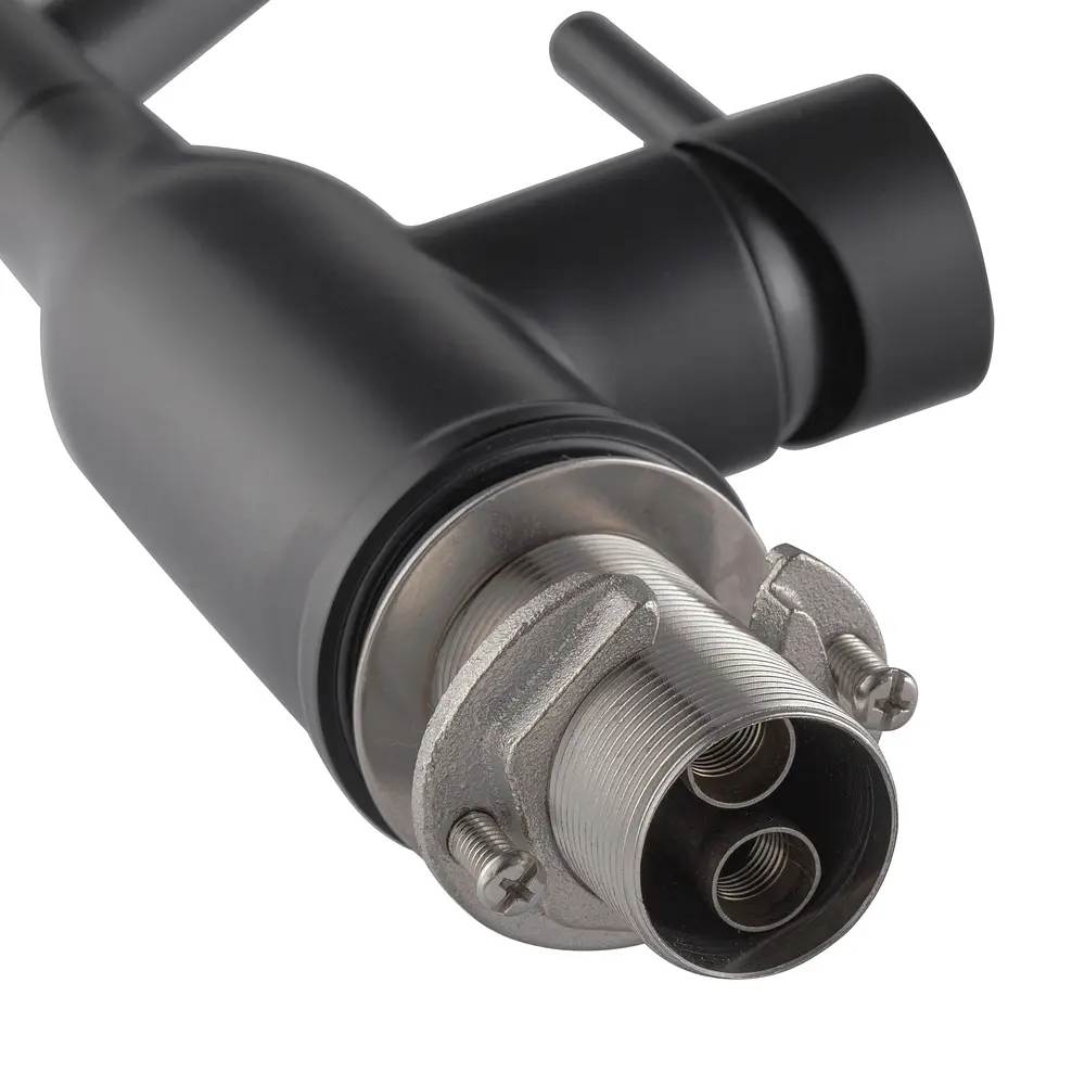Смеситель для кухни Koer KI-70026-05 с черным силиконовым изливом KR5210 Черный матовый - фото 2