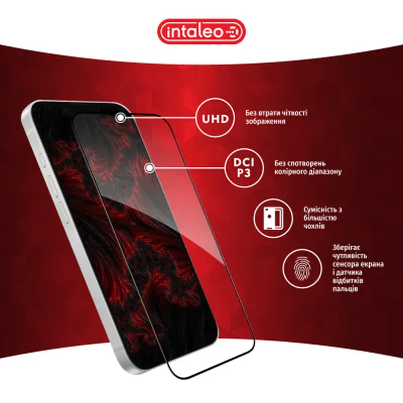 Скло захисне Intaleo Full Glue Apple iPhone 16E Black (1283126614316) - фото 4