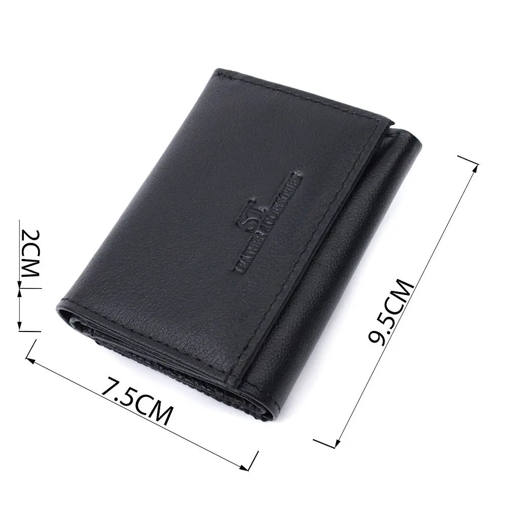 Зручний компактний гаманець з монетницею із натуральної шкіри ST Leather 22742 чорний - фото 3