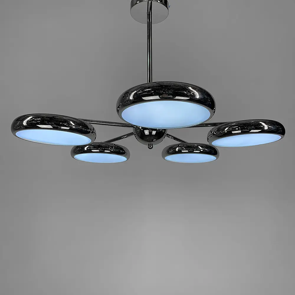 Люстра дизайнерская на 5 световых блоков Line.F S 011/5 CR - фото 2