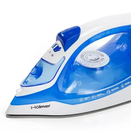 Праска Holmer HIC-2425, White/Blue, 2400W, кераміка, паровий удар 120 г/хв, постійна подача пари 30 г/хв, ємність для води 250 мл, вертикальне відпарювання - фото 3