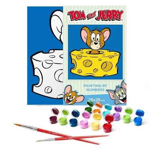 Картина за номерами для дітей WB "Tom and Jerry: Любитель сиру" 25х25 см - фото 3