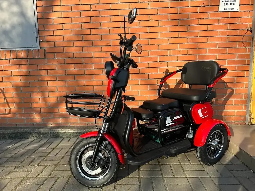 Электроскутер Трехколесный Corso Logan (1200W 72V/23Ah) Красный - фото 3