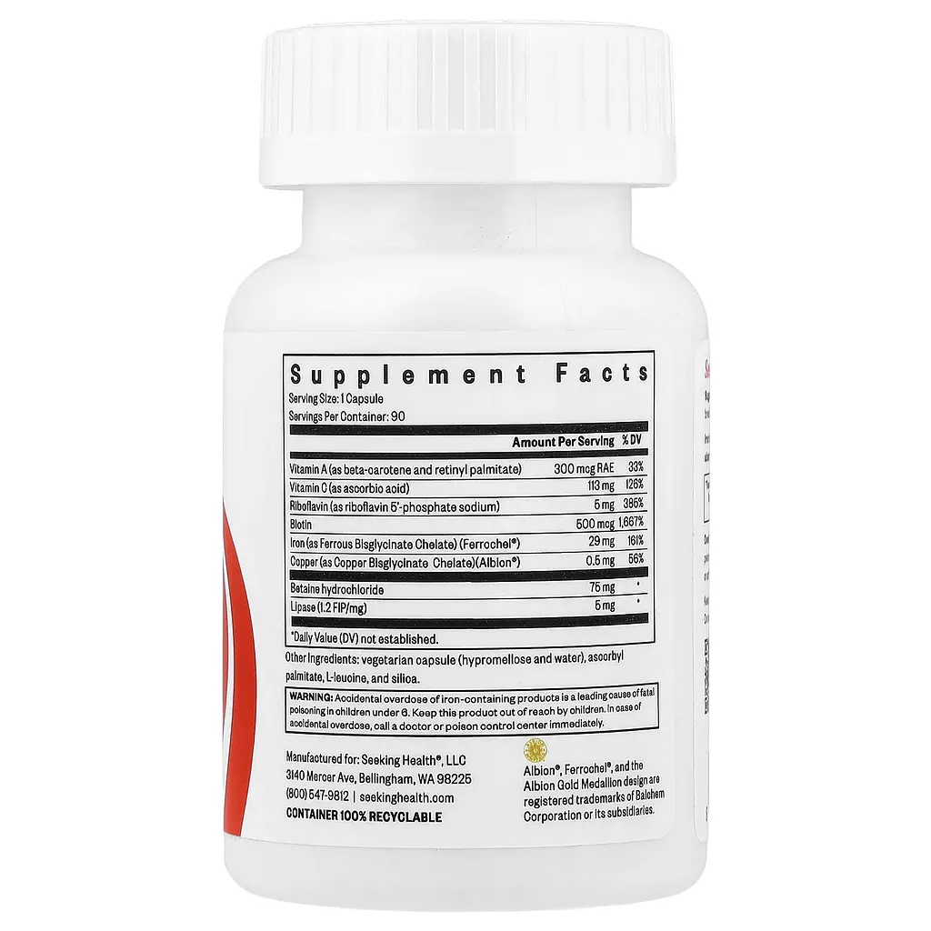 Залізо з кофакторами Seeking Health Iron With Cofactors 29 мг 90 вегетаріанських капсул - фото 2