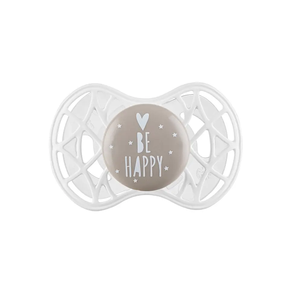 Пустушка Nuvita 7085 Air55 Cool симетрична 6m+ BE HAPPY сіра NV7085PG - фото 2