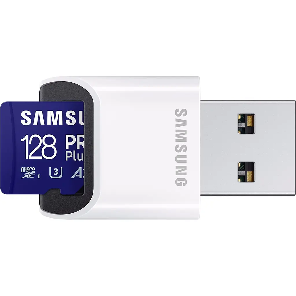 Карта пам'яті Samsung microSDXC PRO Plus 128GB Class 10 UHS-I U3 V30 A2 + USB Reader (MB-MD128SB/WW) [112856] - фото 2