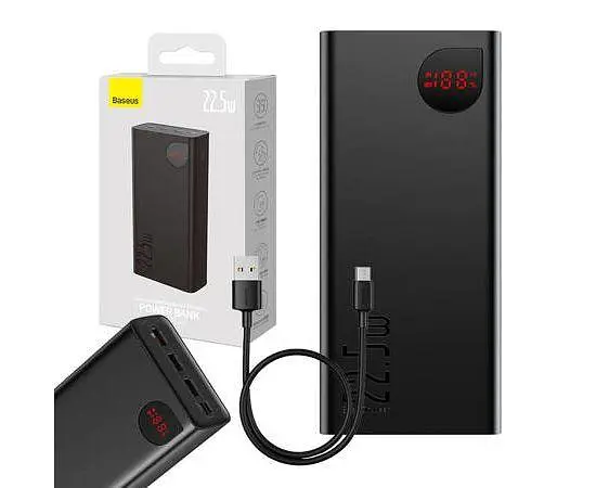 АКБ внешний - Умб Baseus Adaman Digital Display 400000 mAh 22.5 W Black (PPAD020001) - фото 6