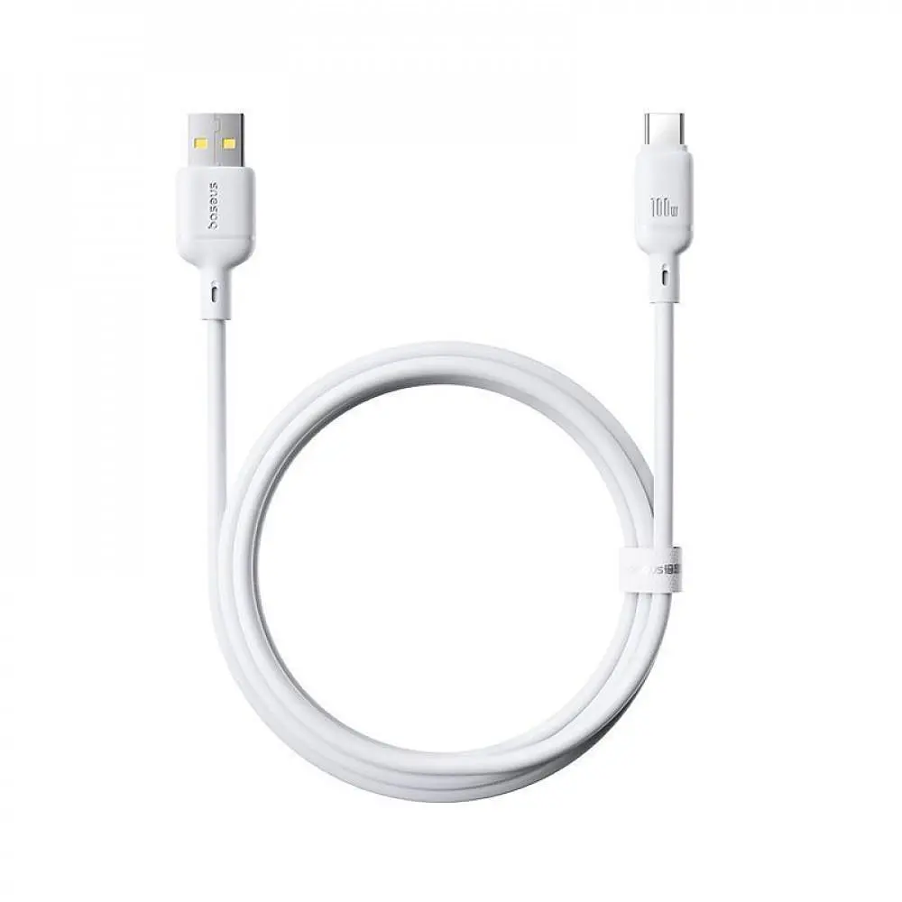 Кабель Baseus Silky Series Fast Charging Type-C 100W (1m) white (P10377703213-00) - фото 2