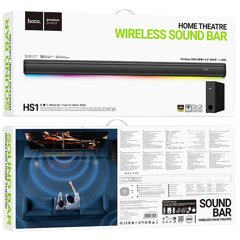 Bluetooth колонка Hoco HS1 Prestige home theater speaker Black - фото 6