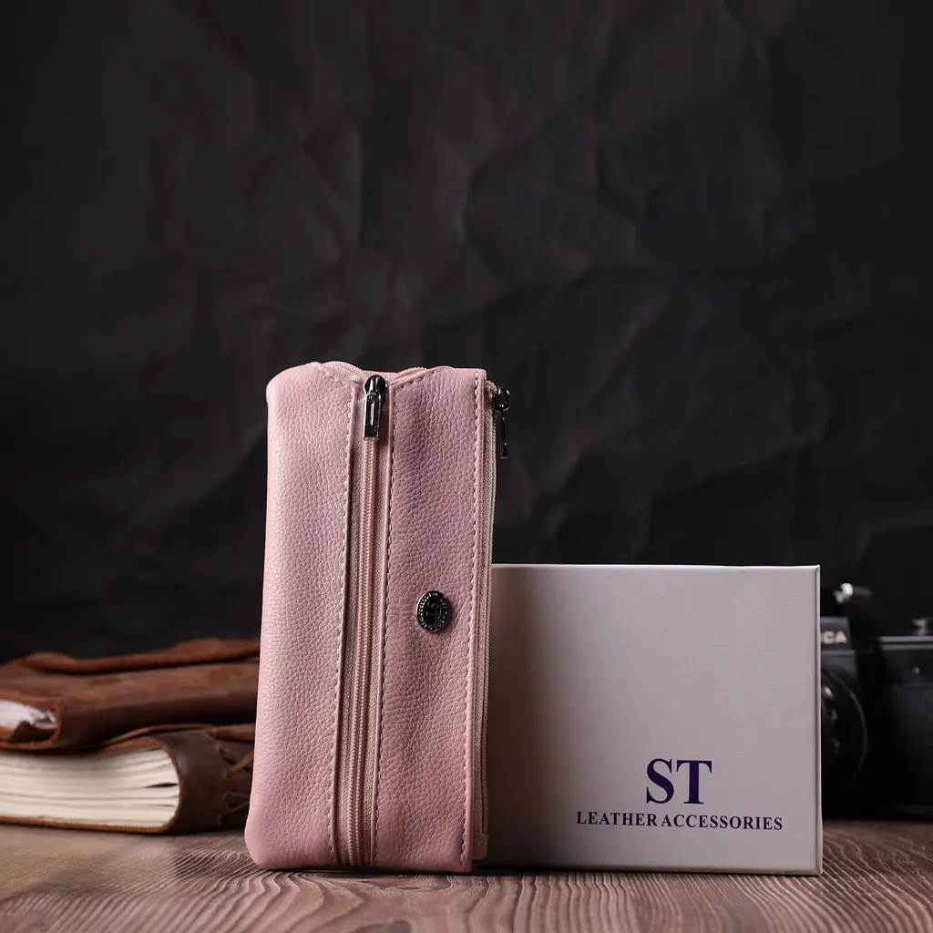 Стильна ключниця ніжного кольору із натуральної шкіри ST Leather 22510 рожева - фото 10