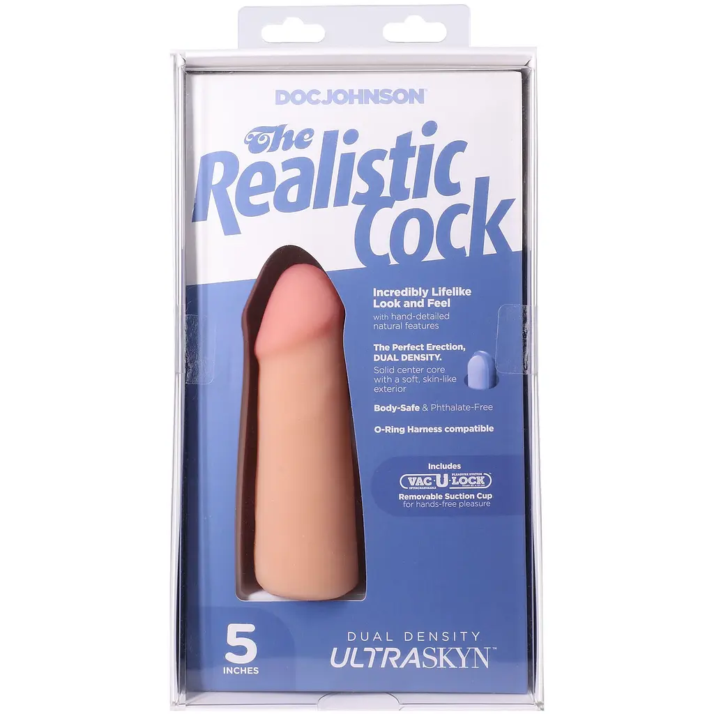 Фалоімітатор Doc Johnson The Realistic Cock ULTRASKYN 5 Inch, 12.7 см - фото 10