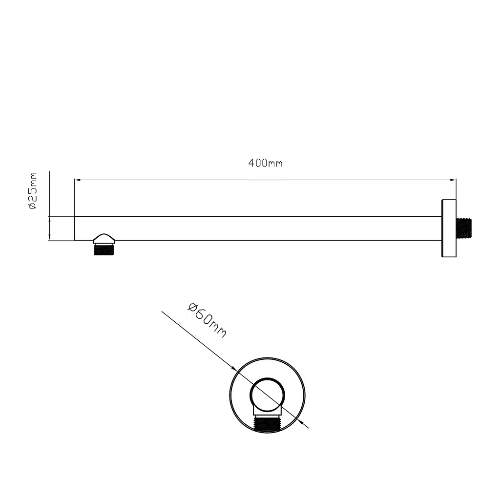Кронштейн для верхнего душа Qtap Trubice 400 мм округлый QTTRU120BLM45927 Black matt Черный матовый - фото 2