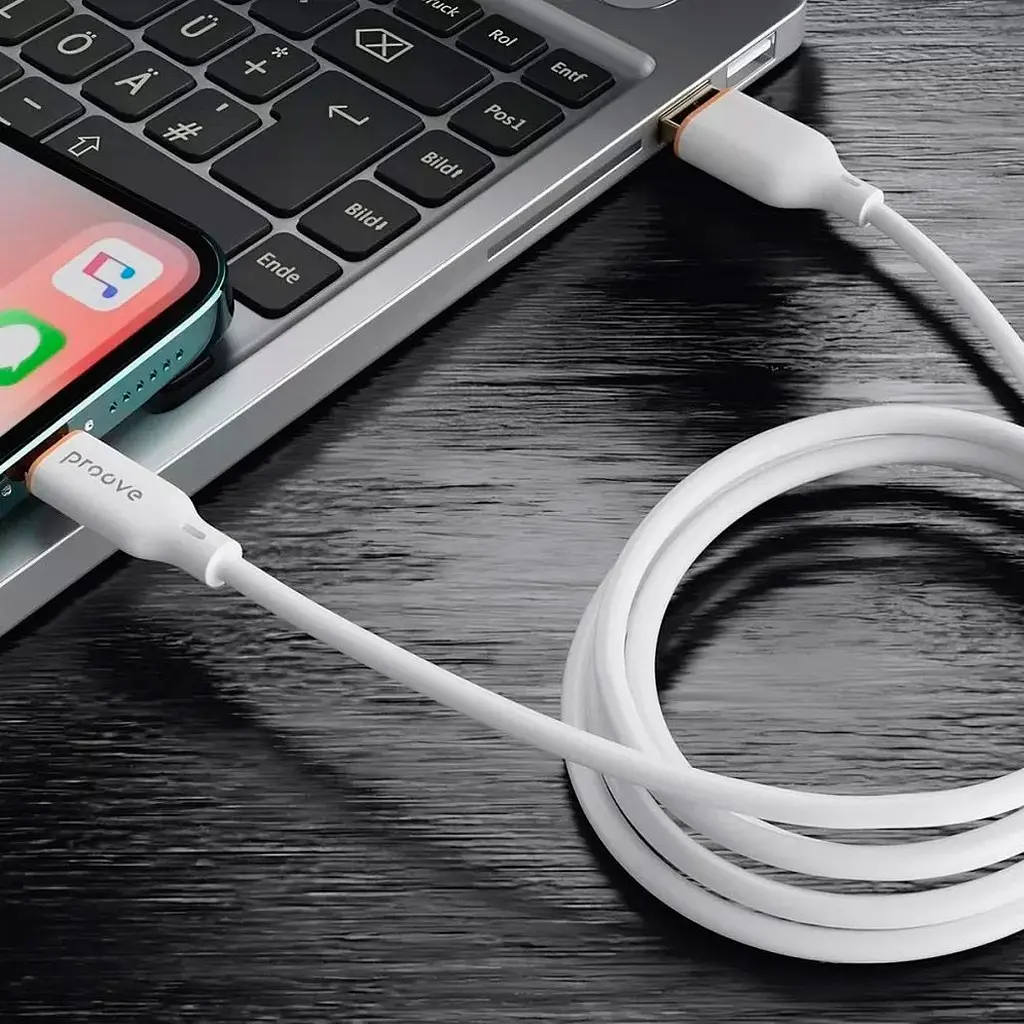 Кабель Proove Jelly Silicone USB-C to USB-C 60W 1m White (CCJS60002202) [130745] - фото 6