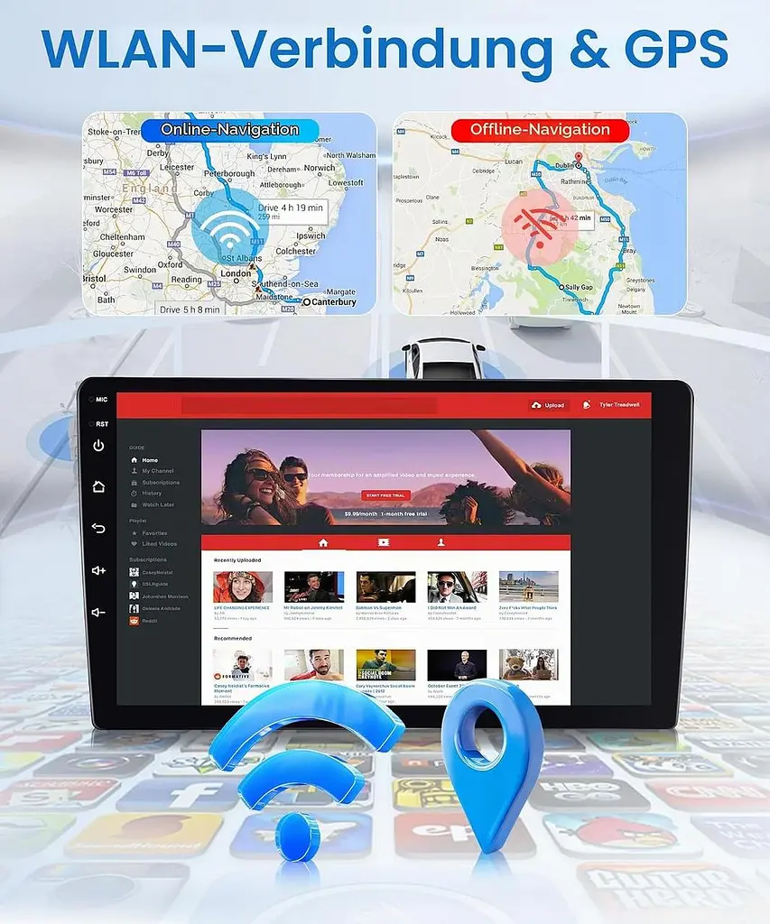 Автомагнітола Android 4/64 ГБ 9" для Audi A4/S4/RS4 B6 B7 8E 2000–2009, CarPlay Android Auto - фото 6