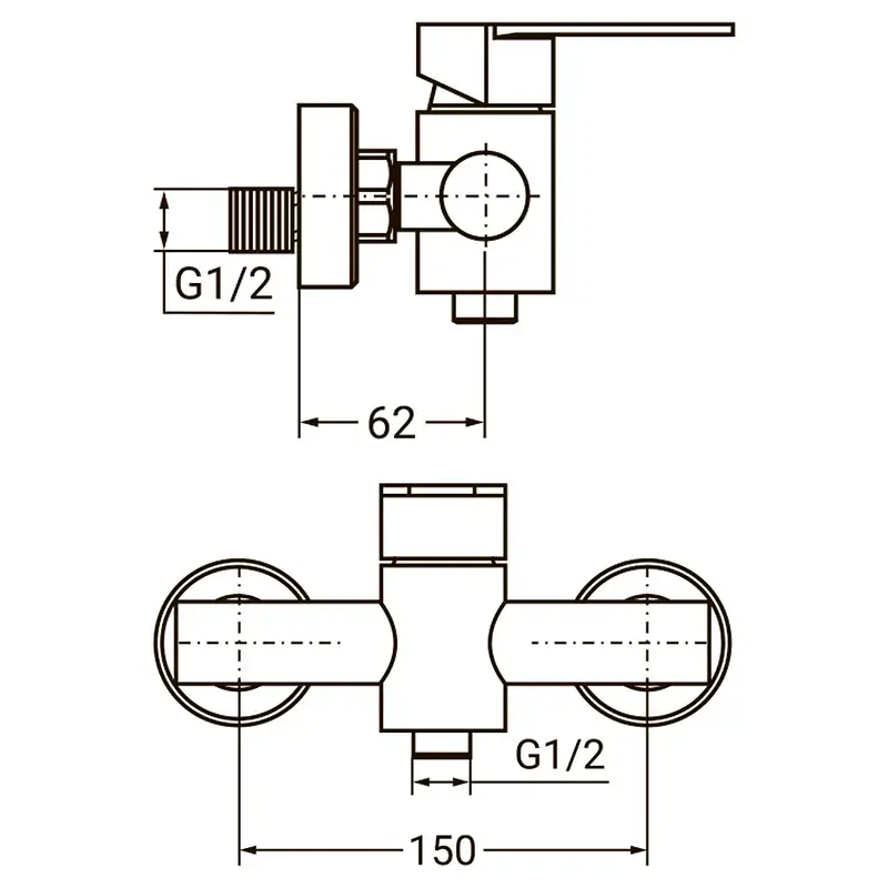 Змішувач HT Ø35 для душу SS AQUATICA HT-1D171P (9719301) - фото 2