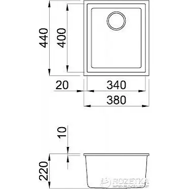 Кухонна мийка Elleci Q 100 Under top aluminium 79 - фото 2