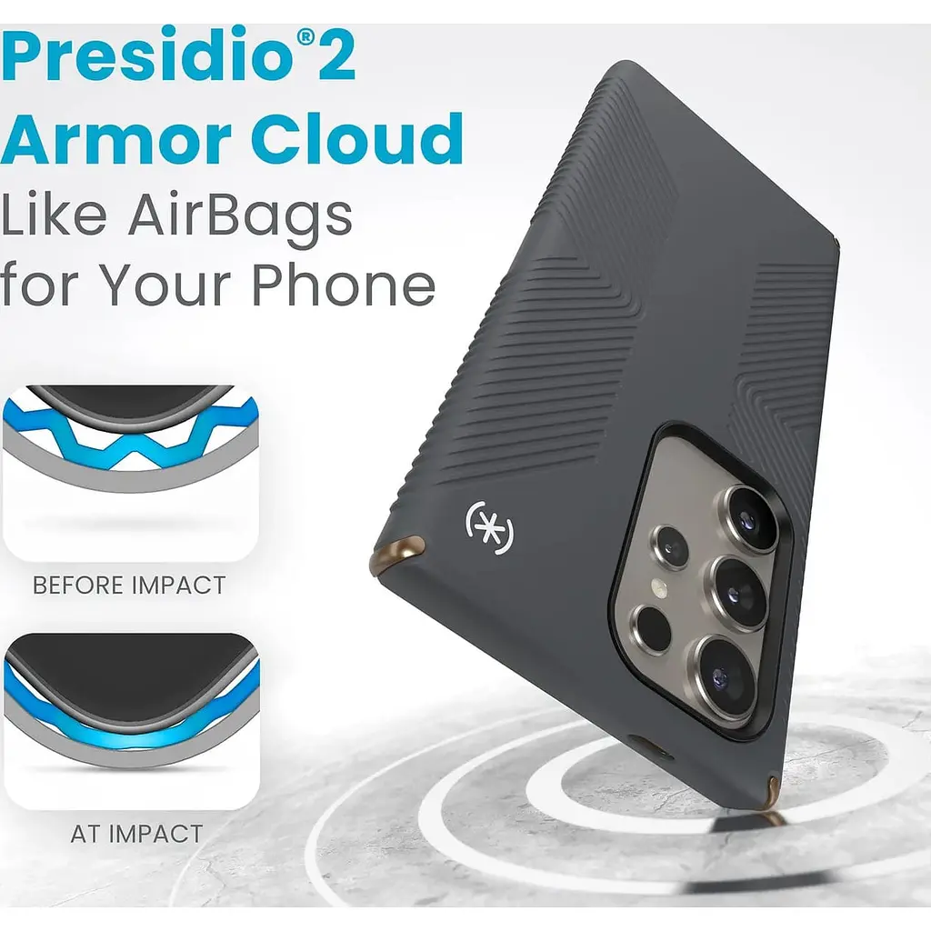 Противоударный чехол Speck Presidio2 Grip для Samsung Galaxy S24 Ultra Speck Presidio2 Grip Gray 150619-3212 - фото 8