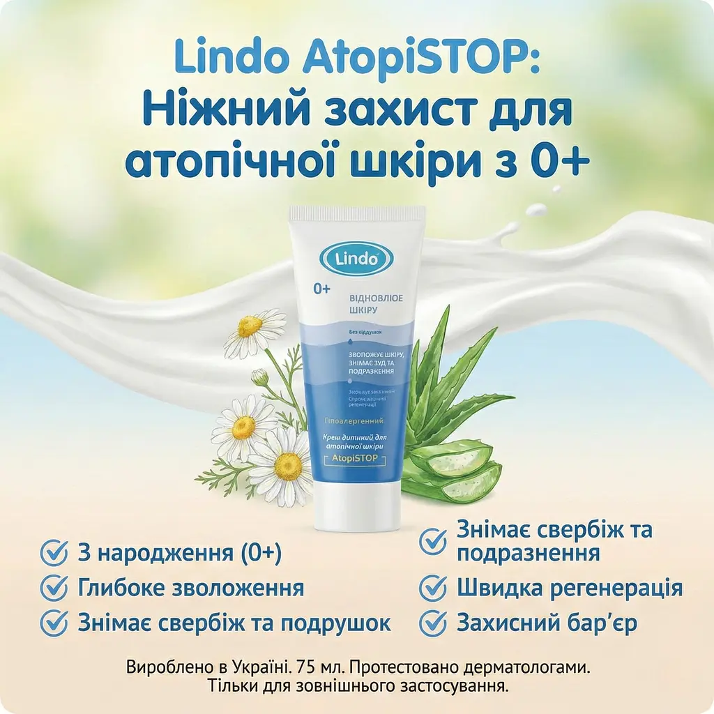 Крем дитячий для атопічної шкіри Atopistop Lindo 75 мл - фото 3
