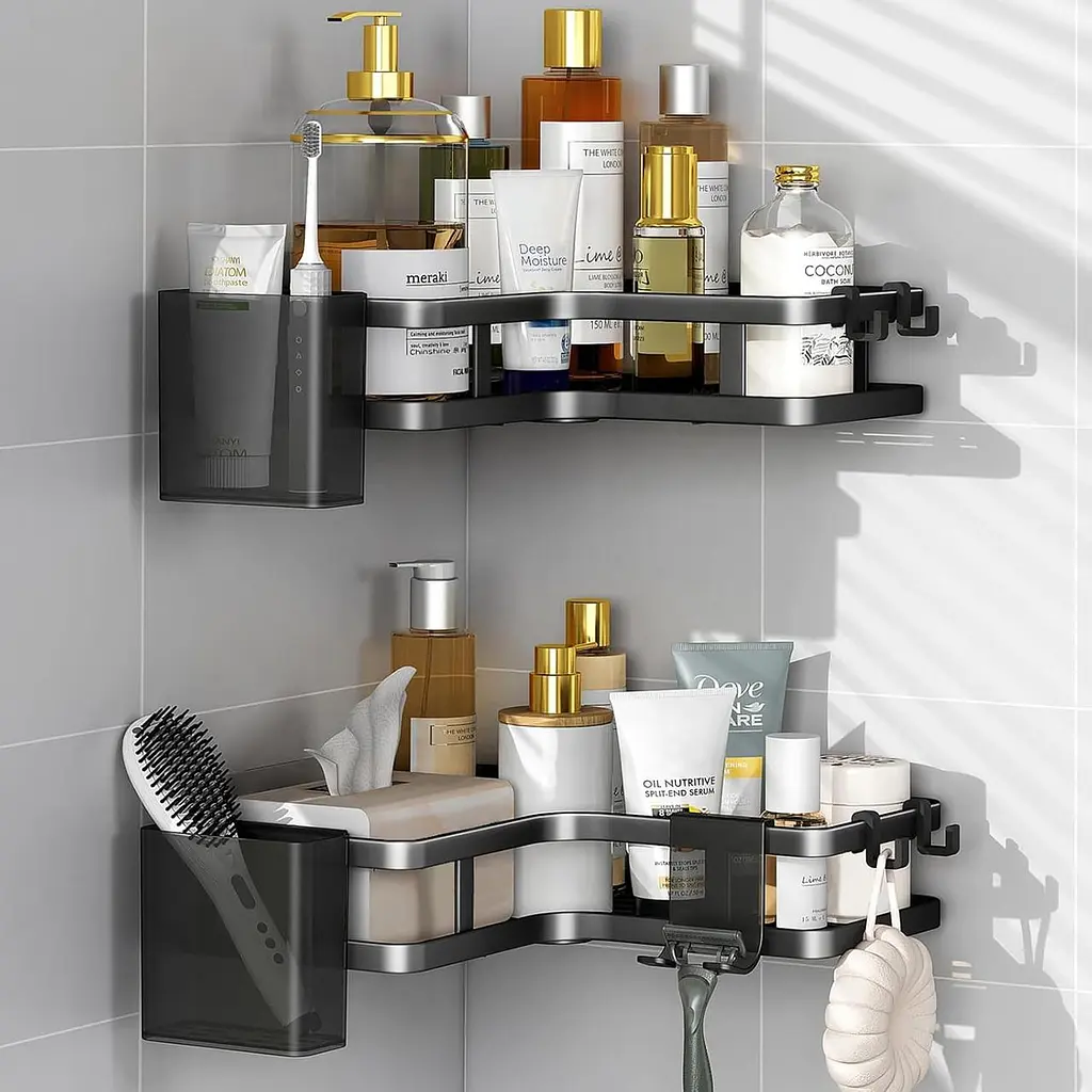 Кутові полиці для ванної Corner Shower Caddy ∙ Компактне та зручне зберігання аксесуарів Corner Shower Caddy - фото 5