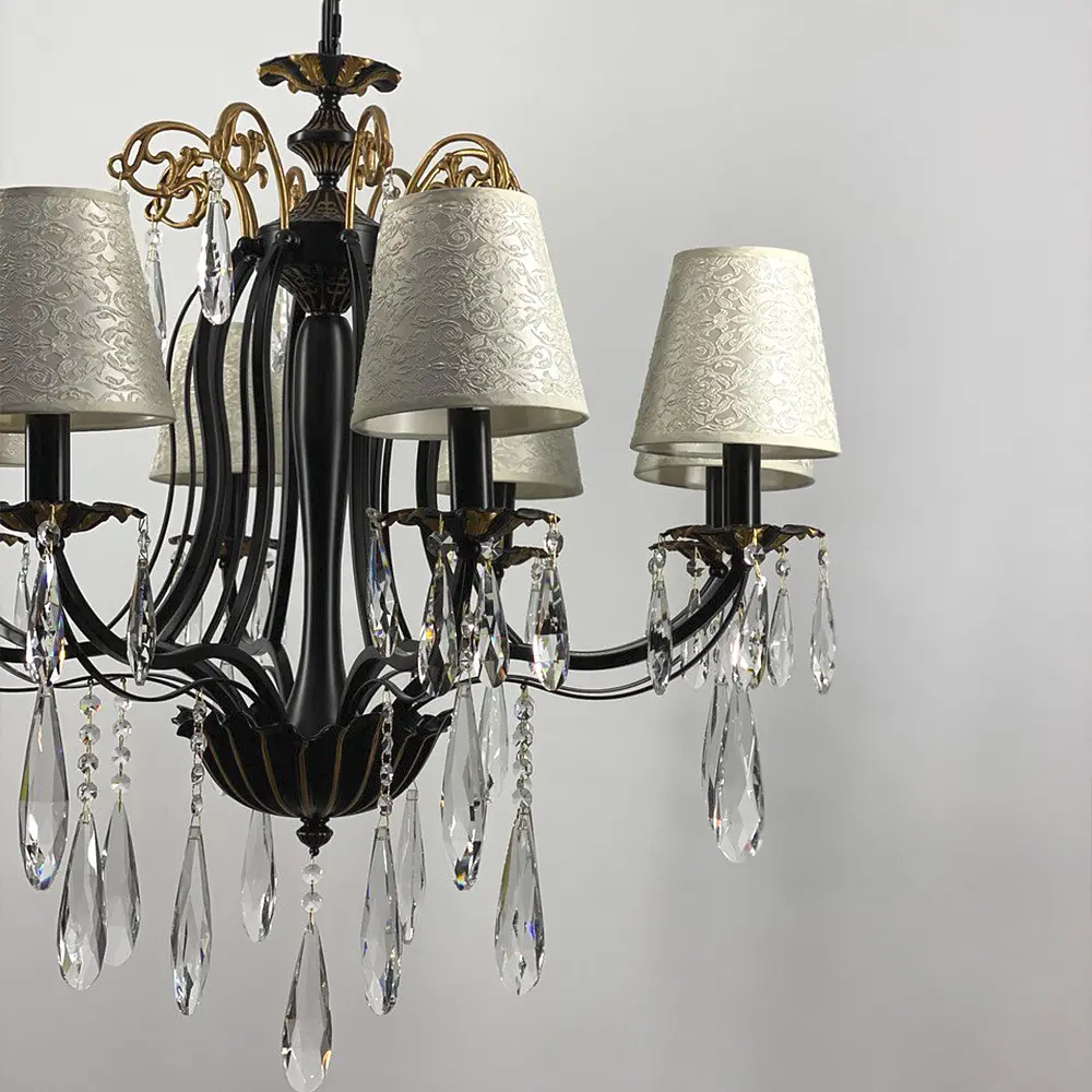 Хрустальная люстра с абажурами Line.F Количество ламп 5 - фото 5