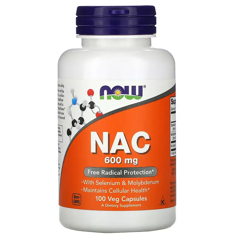 NOW N-ацетилцистеїн NAC 600 мг - 100 капсул