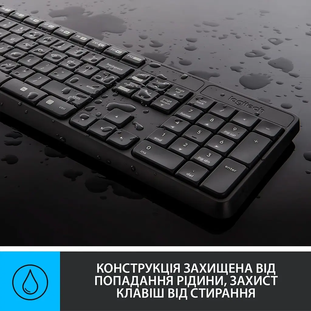 Комплект (Клавіатура та миша) Logitech MK235 Combo Wireless Graphite (920-007931) - фото 4