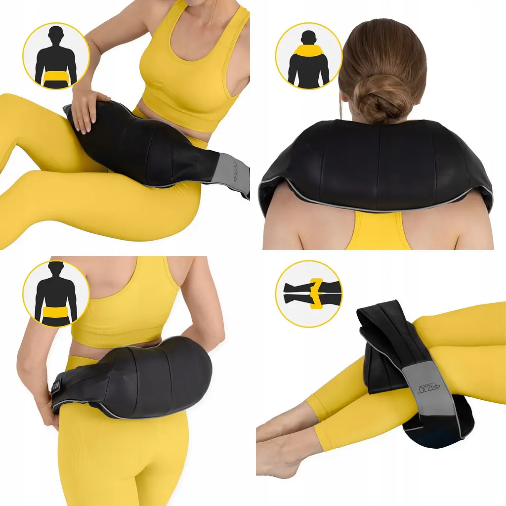 Накидка-масажер 4FIZJO Shiatsu Ultra+ для шиї та спини, акумуляторна 4FJ0611 Black/Grey (P-5907739319098) - фото 4