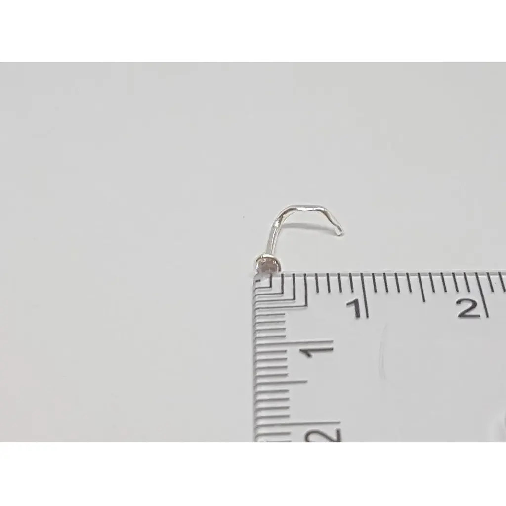 Срібна сережка-пірсинг в ніс Dear. 1023.1С Білий - фото 3