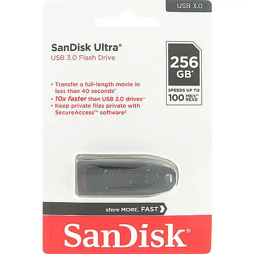 Флеш-накопичувач SanDisk USB 3.0 Ultra 256Gb (130Mb/s) Black (SDCZ48-256G-U46) - фото 2