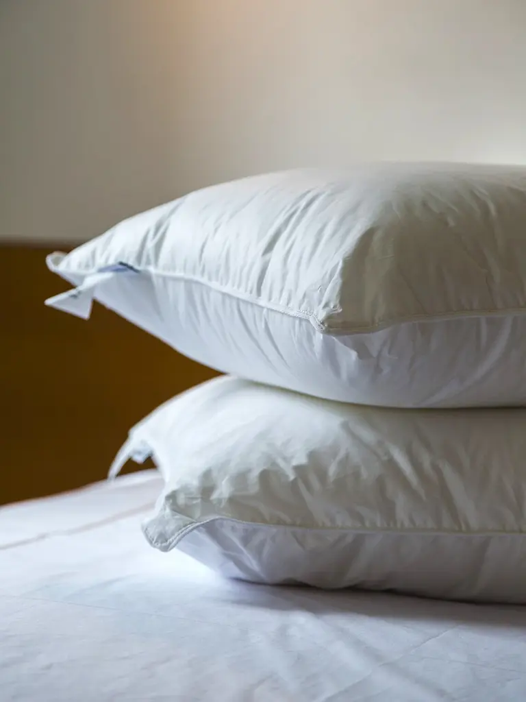 Подушка Ecotton 70х70 см Ecofill Premium антиалергенна з кантом біопух біла в чохлі для зберігання White (25510) - фото 7