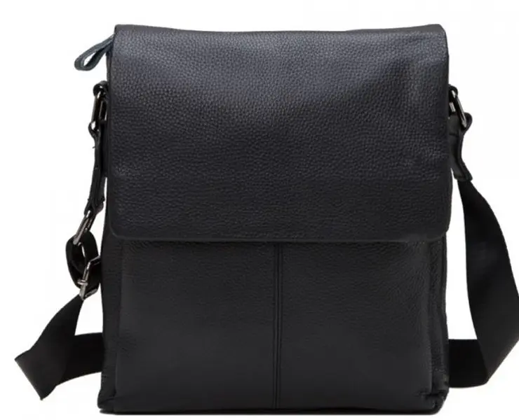 Сумка чоловіча з натуральної шкіри Tiding Bag чорна (SA25F-8871A)