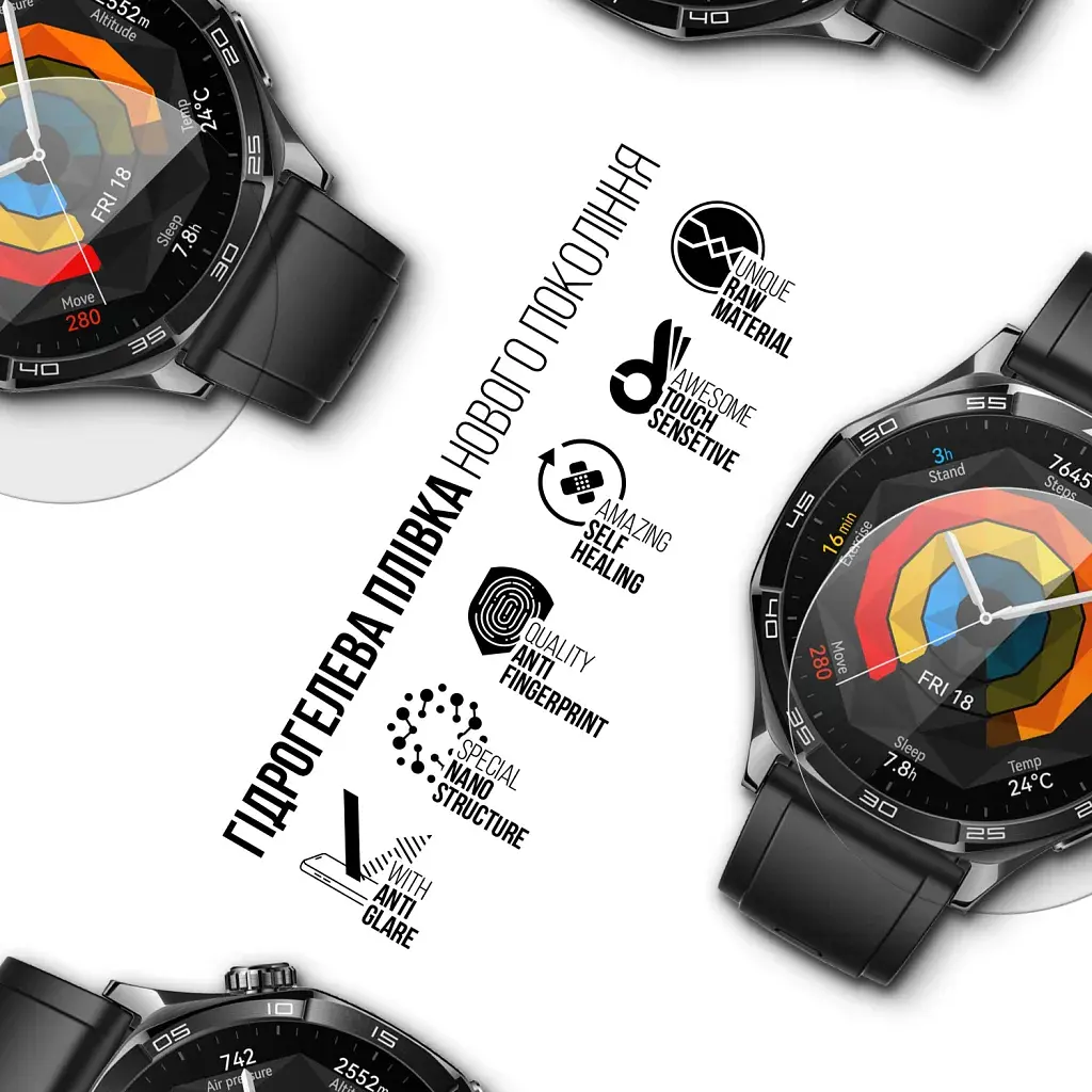 Плівка захисна Armorstandart Matte hydrogel Huawei GT2 (46mm) 6 pcs (ARM92144) - фото 2
