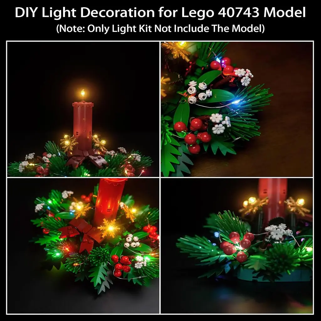 Комплект світлодіодних світильників, сумісний із моделлю LEGO 40743 - для різдвяної прикраси столу - Креативний набір - фото 7