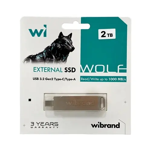 Зовнішній накопичувач SSD, 2Tb, Wolf, Silver Wibrand teh0028572 - фото 2