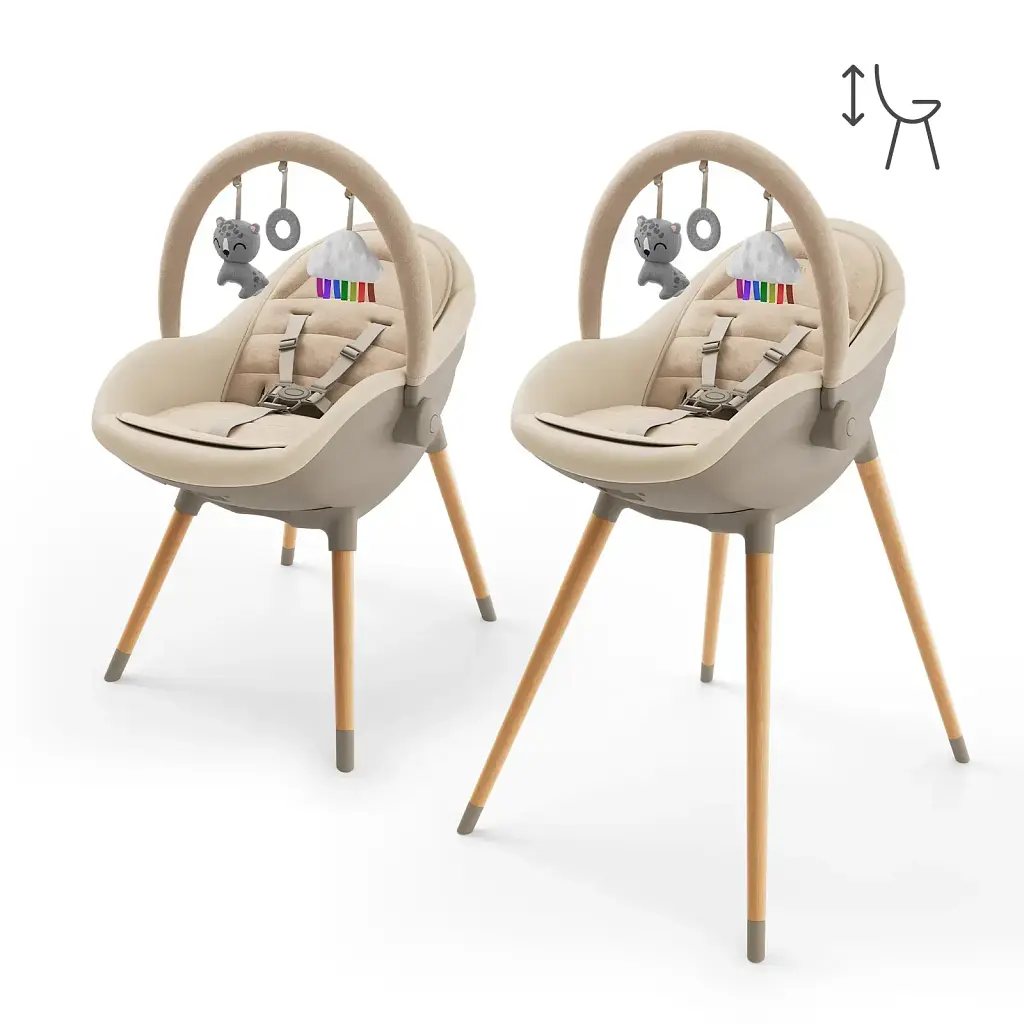 Стільчик для годування 2 в 1 Kinderkraft Fini Up Beige (KHFINIUPBEG0000) - фото 5